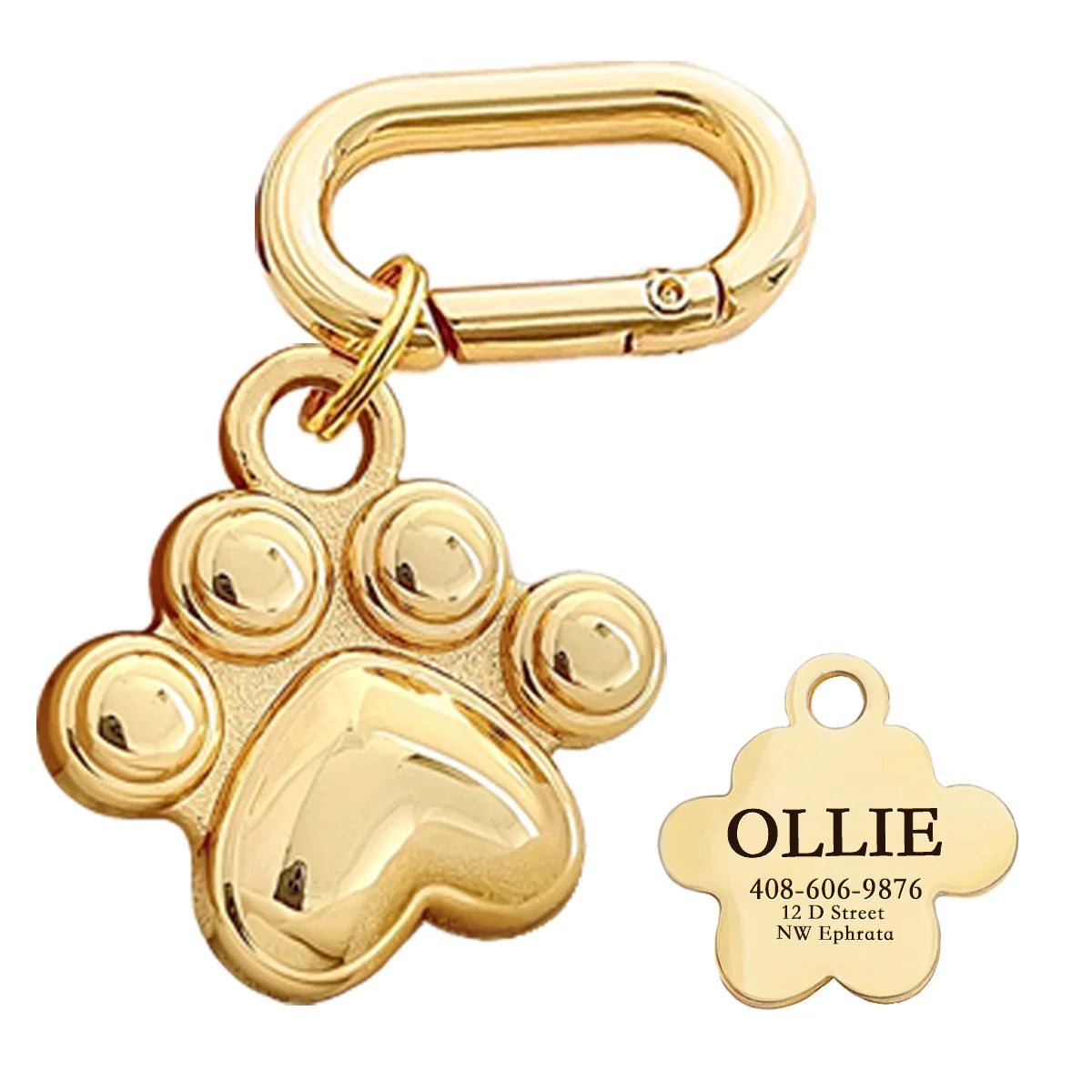 Memopaw Design Personalized Pet Dog Name Tag Copper Free Engraving Anti-lost Collars Tag for Dogs Cats Nameplate