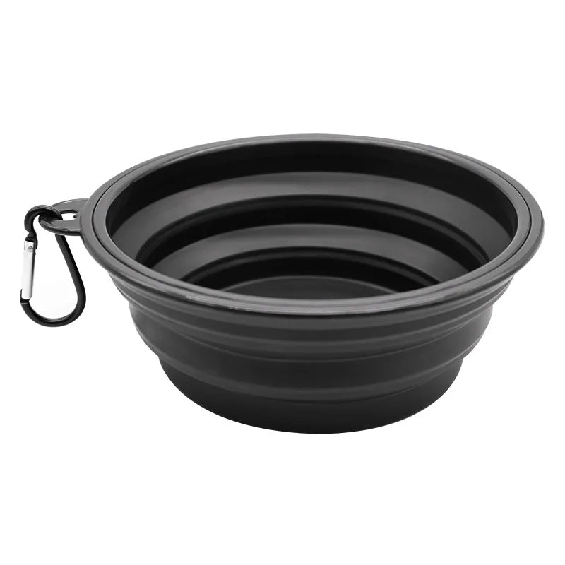 Collapsible Pet Silicone Dog Food Water Bowl Outdoor Camping Travel Portable Folding Pet Supplies Pet Bowl Dishes with Carabiner