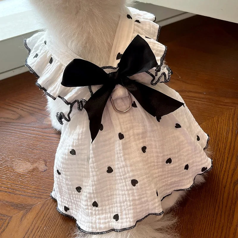 Dog Clothes for Small Dogs Pet Dog Dress Summer Puppy Clothing Thin Dog Cooling Vest Bow Heart Skirt Chihuahua Cat Dog Costume