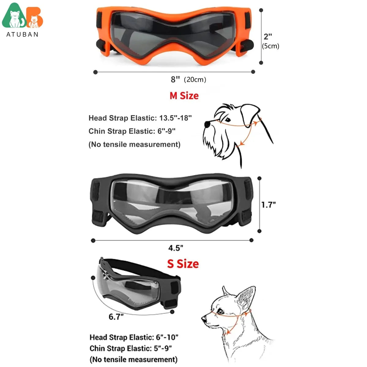 ATUBAN Dog Goggles for Small Dogs with Helmet,2pc Dog Sunglasses and Dog Helmet Set for Small Medium Dog Outdoor Driving Walking