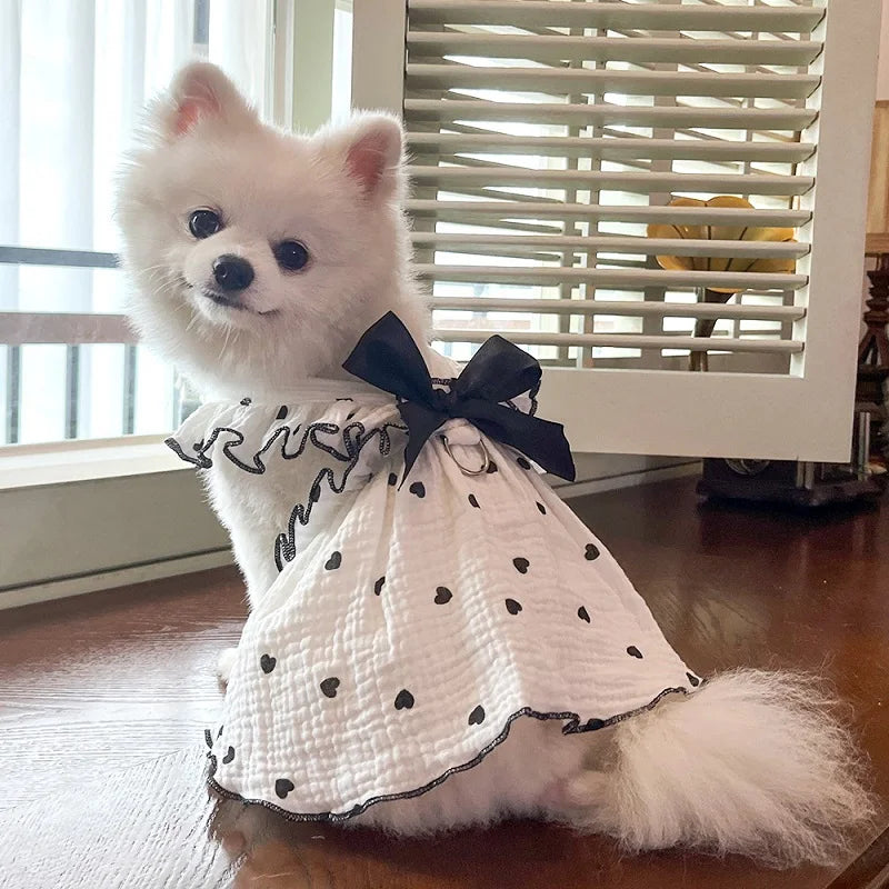 Dog Clothes for Small Dogs Pet Dog Dress Summer Puppy Clothing Thin Dog Cooling Vest Bow Heart Skirt Chihuahua Cat Dog Costume
