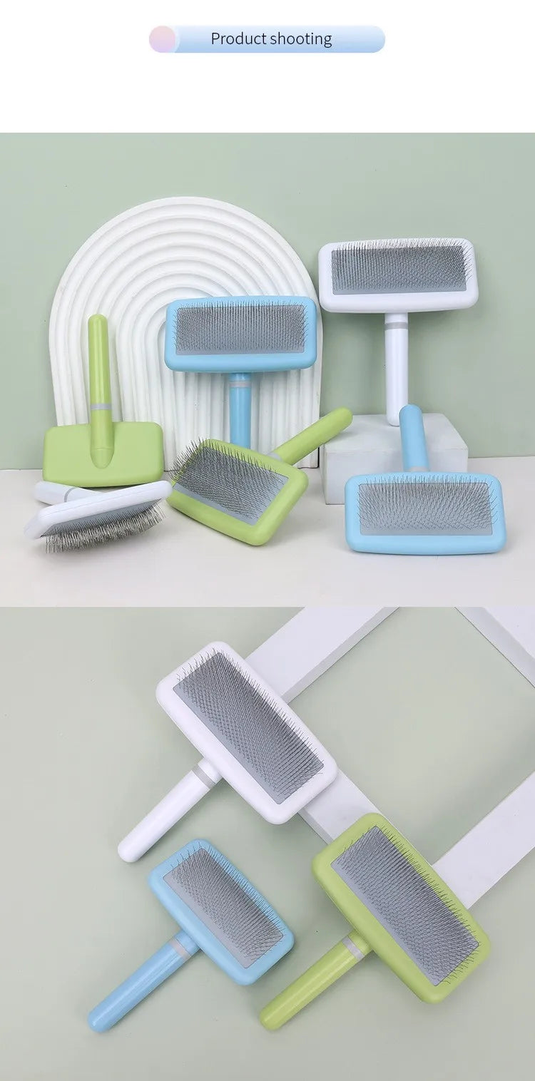 Dog Brush Pet Hair Remover Massage Dog Combs Pet Grooming Stainless Steel Brush for Dogs Knot Opening Cat Comb Dogs Accessories