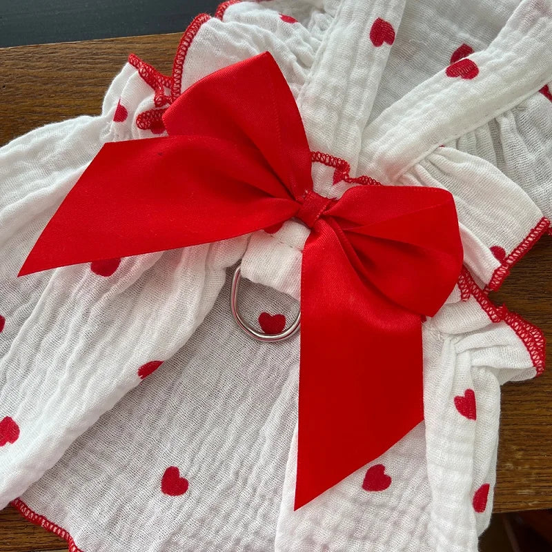 Dog Clothes for Small Dogs Pet Dog Dress Summer Puppy Clothing Thin Dog Cooling Vest Bow Heart Skirt Chihuahua Cat Dog Costume