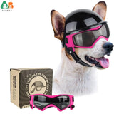 ATUBAN Dog Goggles for Small Dogs with Helmet,2pc Dog Sunglasses and Dog Helmet Set for Small Medium Dog Outdoor Driving Walking