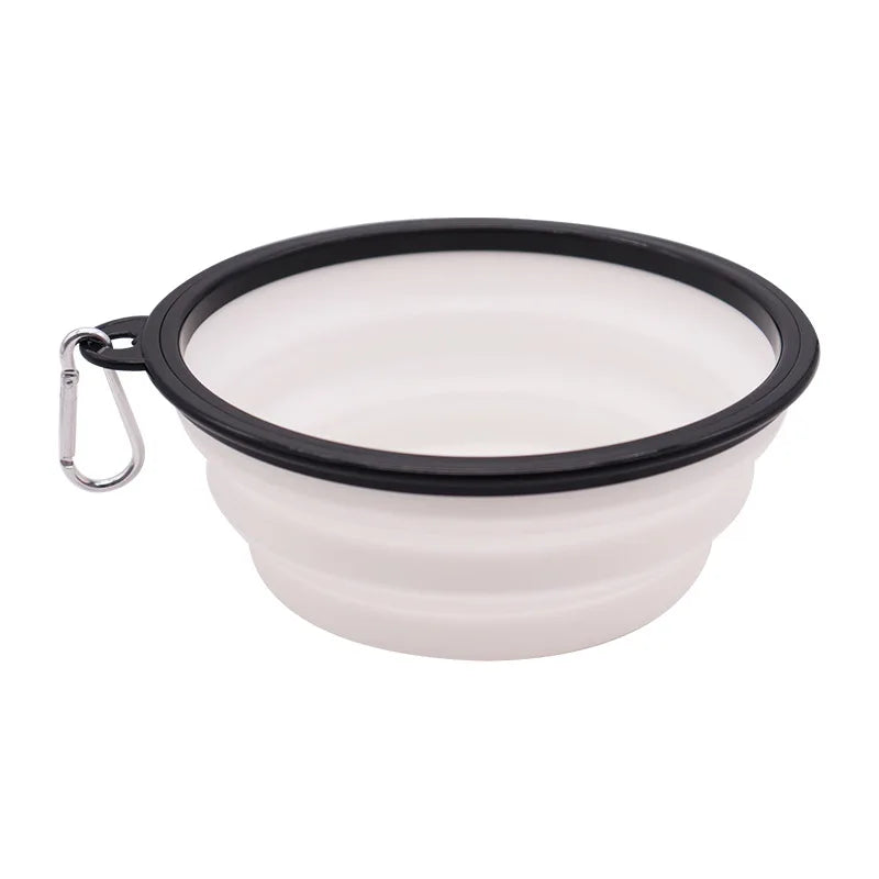 Collapsible Pet Silicone Dog Food Water Bowl Outdoor Camping Travel Portable Folding Pet Supplies Pet Bowl Dishes with Carabiner