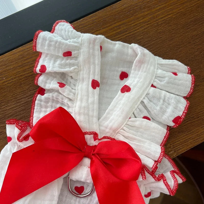 Dog Clothes for Small Dogs Pet Dog Dress Summer Puppy Clothing Thin Dog Cooling Vest Bow Heart Skirt Chihuahua Cat Dog Costume