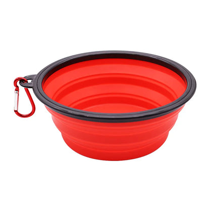 Collapsible Pet Silicone Dog Food Water Bowl Outdoor Camping Travel Portable Folding Pet Supplies Pet Bowl Dishes with Carabiner