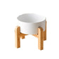 1800ml Big Dogs Bowl Double Ceramic Elevated Pet Food Water Feeders Small Medium Large Dog Feeding Supplies with Wooden Stand