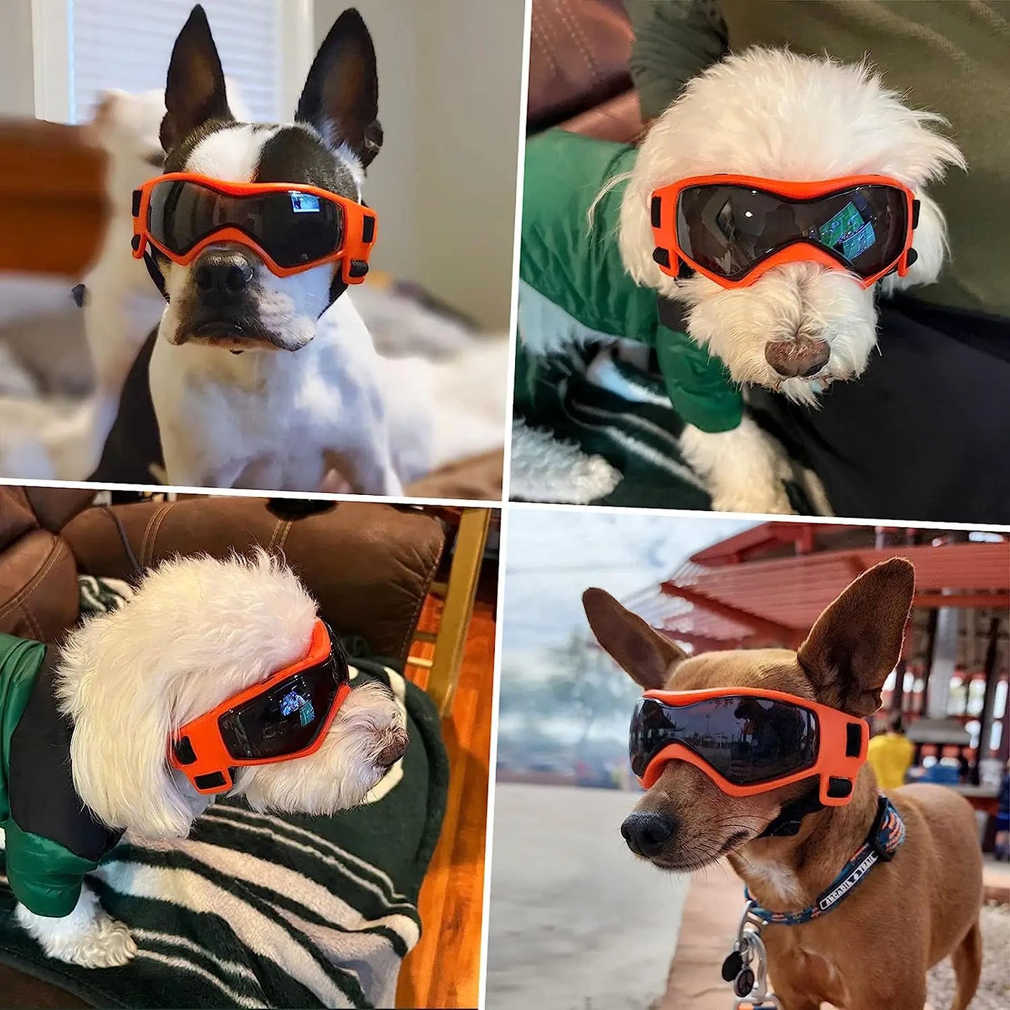 ATUBAN Dog Goggles for Small Dogs with Helmet,2pc Dog Sunglasses and Dog Helmet Set for Small Medium Dog Outdoor Driving Walking