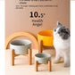 1800ml Big Dogs Bowl Double Ceramic Elevated Pet Food Water Feeders Small Medium Large Dog Feeding Supplies with Wooden Stand