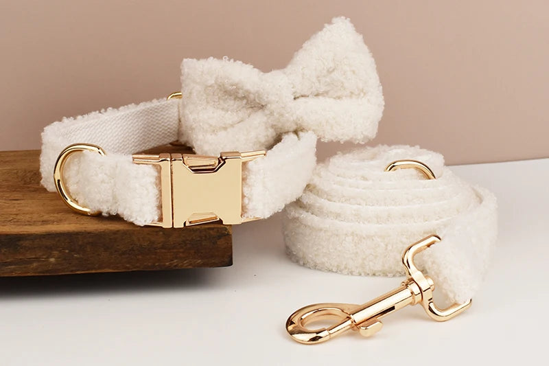 Pet Dog wedding Handmade knitted necklace Pet dog supplies Woven accessories Autumn Winter Christmas set Teddy 04